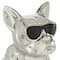 CosmoLiving by Cosmopolitan Silver Ceramic Glam Sculpture, Dog 12" x 6" x 10"